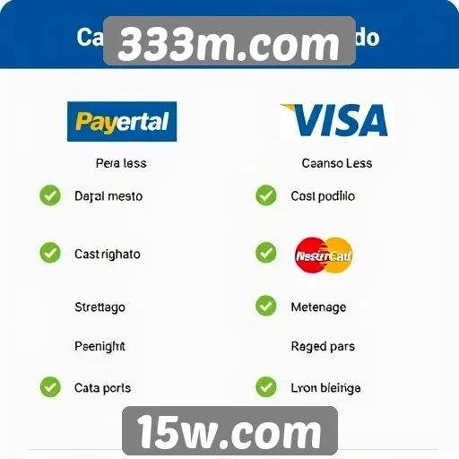 Métodos de pagamento disponíveis no 333m.com
